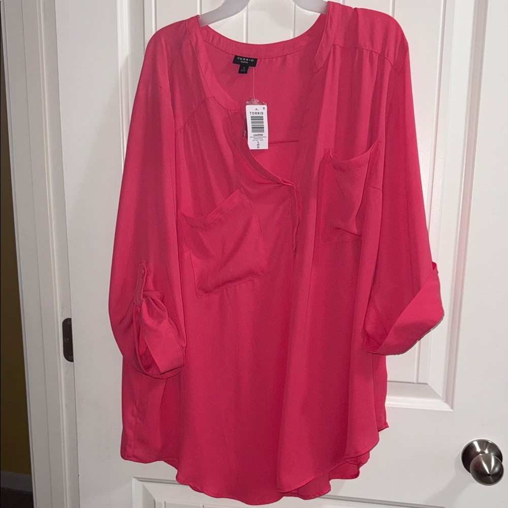Torrid Vibrant Pink Blouse